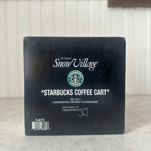 Department 56 Snow Village Starbucks Coffee Cart Set Of 2 Accessory 54870